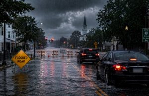 Fuertes lluvias provocan inundaciones, cierres de carreteras y apagones en Connecticut